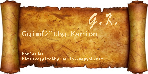 Gyimóthy Karion névjegykártya